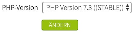 Deine PHP-Version legst du direkt beim Hoster fest.